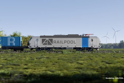 Vizualizace lokomotivy Siemens Vectron X Dual Mode v barvách společnosti Railpool